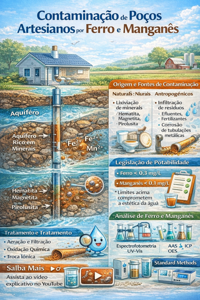 Contaminação de Poços Artesianos por Ferro e Manganês: Causas, Impactos, Limites Legais e Soluções de Tratamento 5 contaminação de poços artesianos por ferro e manganês imagem